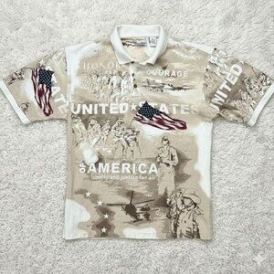 USA Pride Polo Shirt 100% Cotton (XL Mens) America Pride Veterans